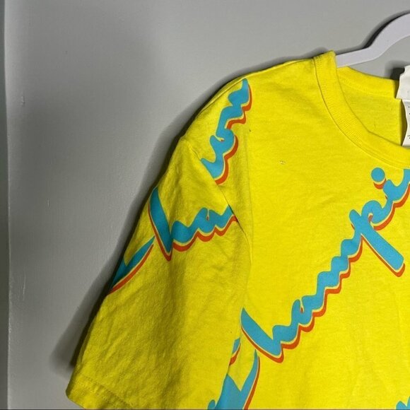 Champion Heritage Mens Yellow All Over Print Graphic Tee - Picture 2 of 6